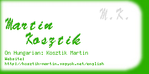 martin kosztik business card